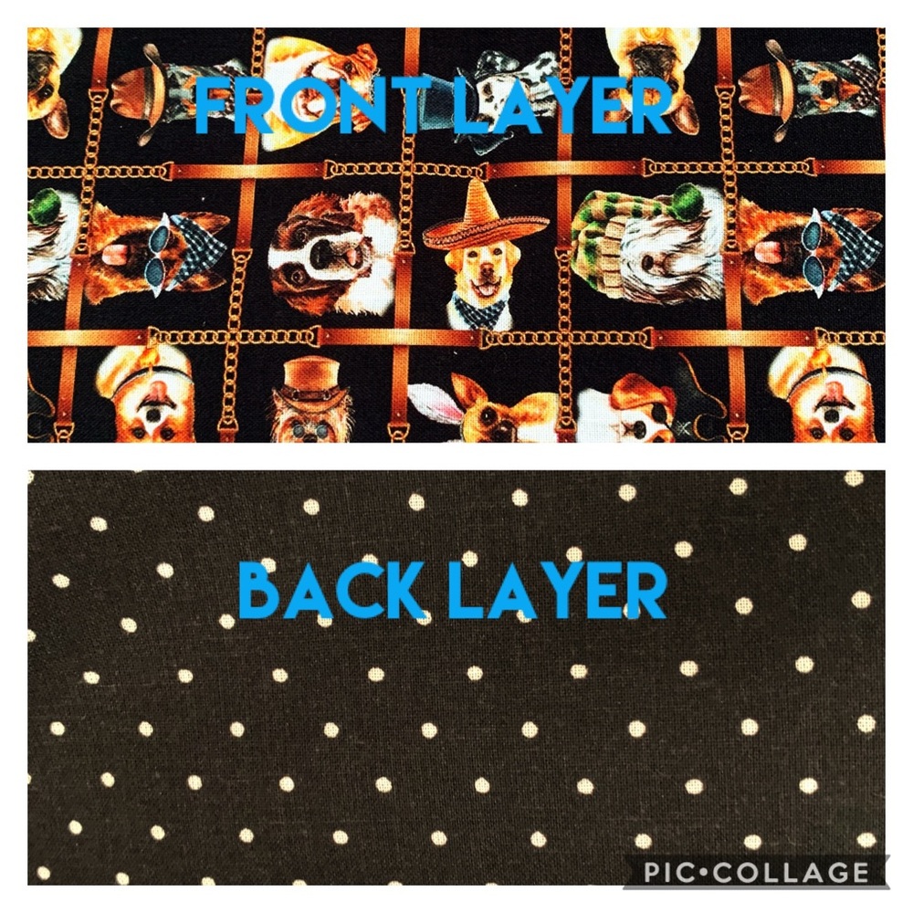 3/$25 Triple Layer Handmade Face Mask 🐶